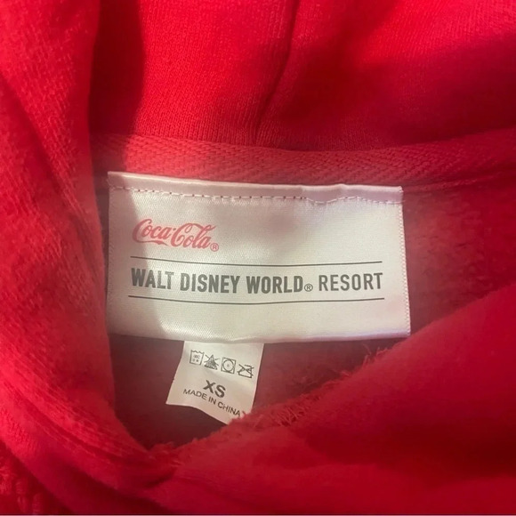 Walt Disney World Resort Coca Cola Hoodie Size XS Mickey Disney Red - Picture 3 of 7
